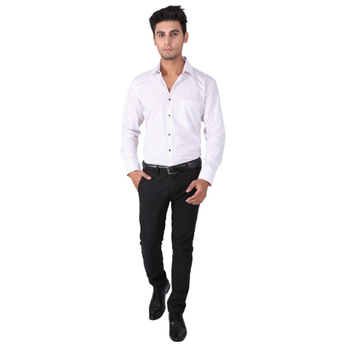 White dress shirt men's slim fit