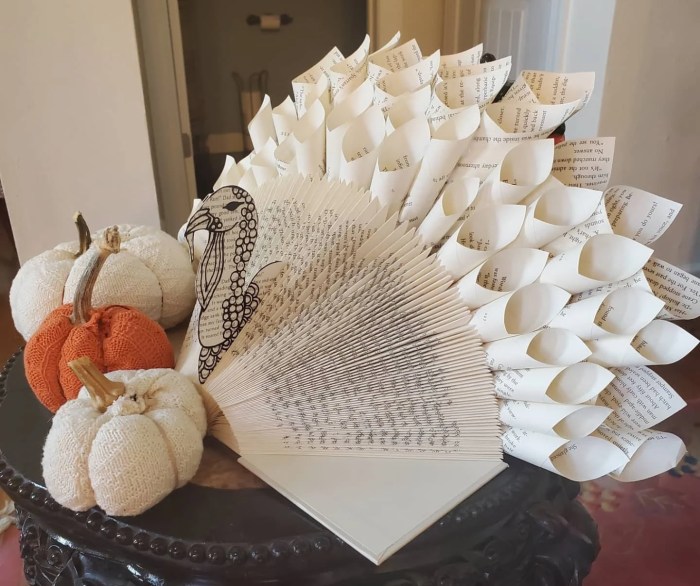 How to make a book turkey decoration