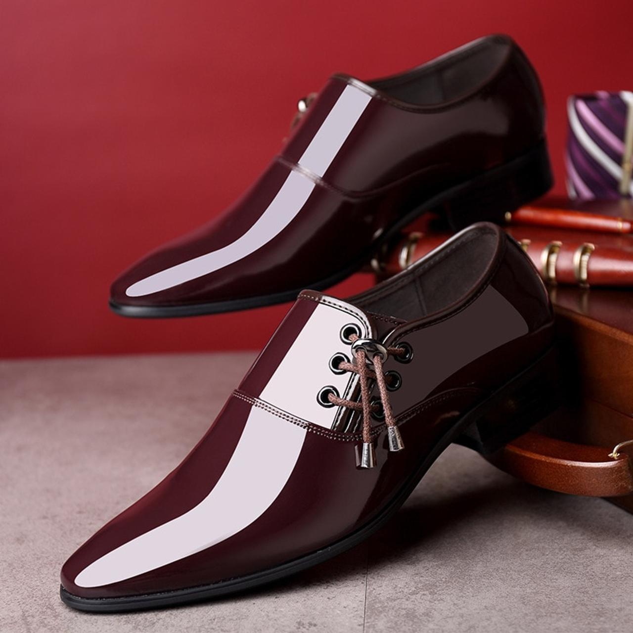 Patent leather dress shoes men