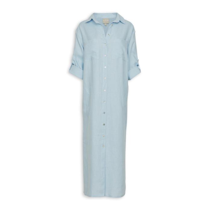 Blue dress shirt outfit women's